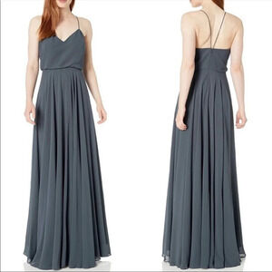 Jenny Yoo BHLDN Inesse Maxi Dress Storm Gray Size 6 Bridesmaid Wedding